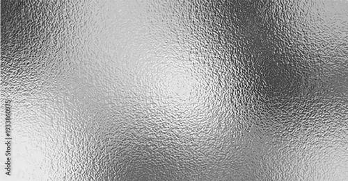 Silver foil effect background with glossy metallic texture and light reflections, realistic vector background. Elegant chrome surface with gradient glitter, luxury design for presentations.