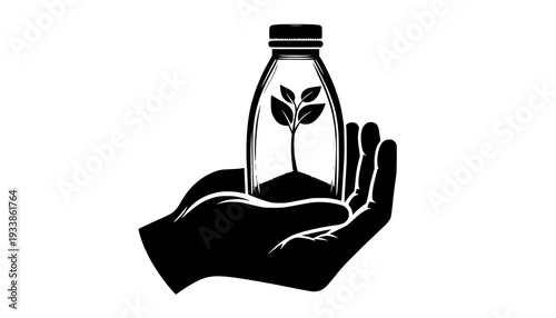 hand holding a bottle of water