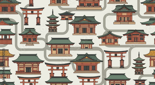 Japanese Architecture Pattern: Temples, Pagodas, Torii Gates
