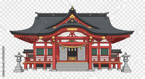 Pixel Art Japanese Shrine Building