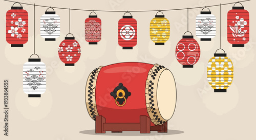 Japanese Drum and Lanterns Festival Celebration
