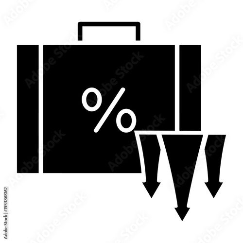 Financial losses vector icon. Revenue decline Illustration sign. Market decline symbol. Economic decline logo.