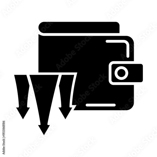 Financial losses vector icon. Revenue decline Illustration sign. Market decline symbol. Economic decline logo.