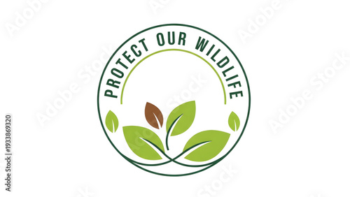 Protecting wildlife with green leaves and earthy tones