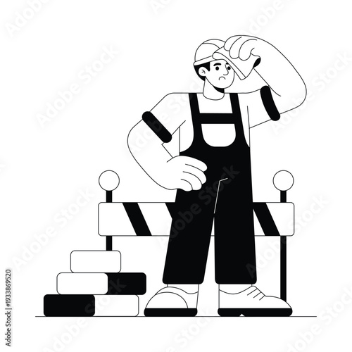 Road Block   vector illustration Eps 10 File     