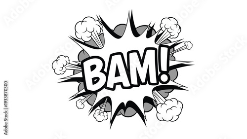 Comic Book BAM!: A dynamic comic book illustration with the explosive word BAM! symbolizing impact and intensity.