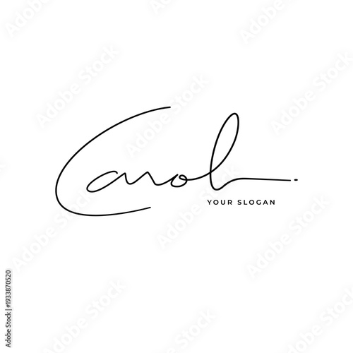 Carol name signature logo vector design