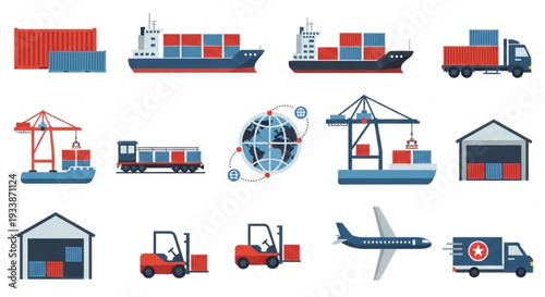 Global Shipping and Logistics Icons Collection.