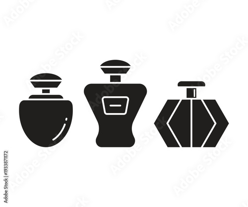 perfume bottle icons set illustration vector