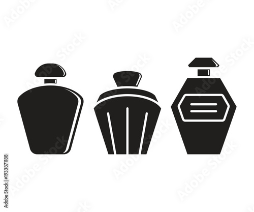 perfume bottle icons set illustration vector