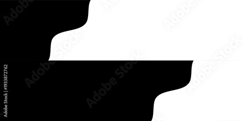 Abstract Black and White Graphic Design with Curved Edges Creating a Striking Visual Contrast