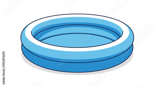 Simple blue inflatable swimming pool for kids or garden use displayed against a clean and bright white background for fun summer days.
