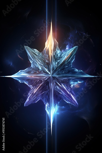 Wallpaper Mural Radiant Crystal Starburst with Central Flame Torontodigital.ca