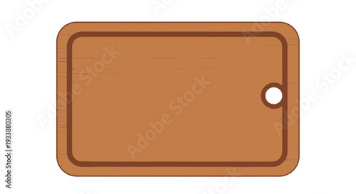 Cartoon style wooden cutting board with rounded edges and a convenient hanging hole, perfect for kitchen, cooking, and food preparation tasks