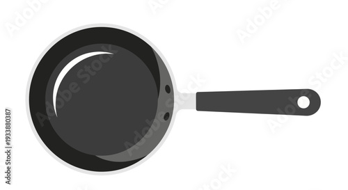 Top-down view of a frying pan illustration, a versatile cooking utensil for various culinary preparations and kitchen tasks