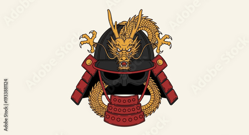 Dragon Samurai Helmet Emblem