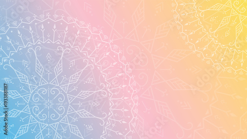 Pastel Gradient Mandala with White Ornamental Design