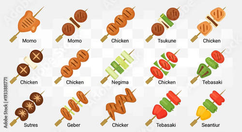 Japanese Yakitori Skewers Assortment