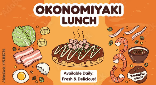 Okonomiyaki Lunch: Fresh & Delicious Japanese Food