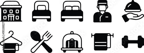 hotel icons set vector illustration