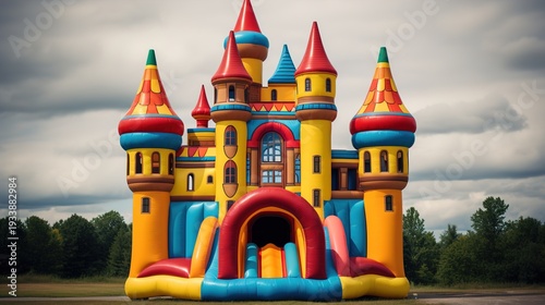 Wallpaper Mural Vibrant Inflatable Castle Playground with Multiple Towers Torontodigital.ca