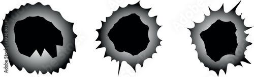 Bullet hole gun mark effects realistic bullet holes for design