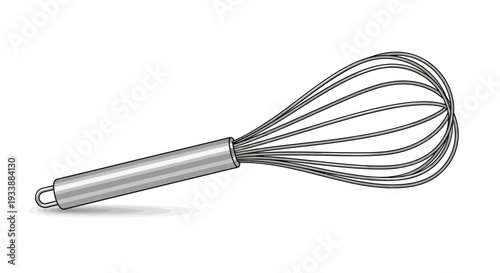 Essential kitchen utensil for culinary enthusiasts, this versatile metal wire whisk is perfect for mixing and aerating ingredients, ideal for baking, cooking, and general food preparation
