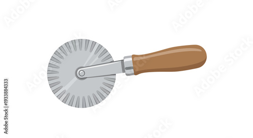 Classic pastry wheel with fluted metal blade and ergonomic wooden handle, an essential baking tool for precisely cutting dough, pasta, ravioli, and decorative crusts for pies and tarts