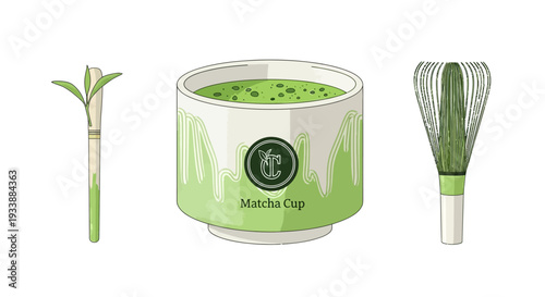 Matcha Tea Set: Whisk, Cup, and Scoop