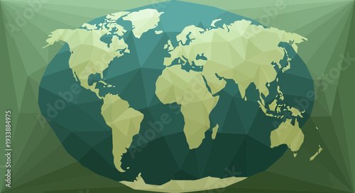 Earth Day concept illustration featuring a low poly globe symbolizing sustainability, environment, and climate action on planet earth