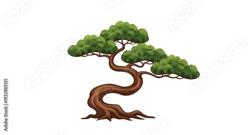Stylized Bonsai Tree Illustration