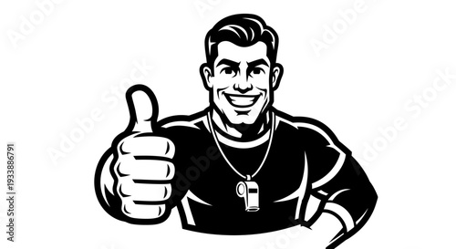 Man Giving Thumbs Up Gesture Illustration.