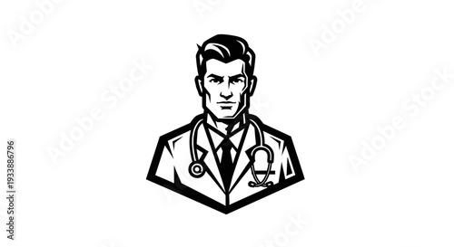 Male Doctor Cartoon Character Illustration.
