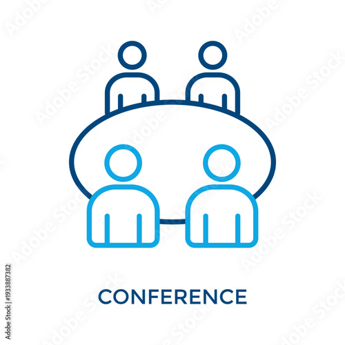 Conference Icon Outline Color Style. Vector Illustration For Graphic Design