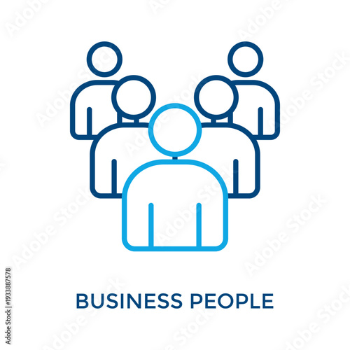 Business People Icon Outline Color Style. Vector Illustration For Graphic Design
