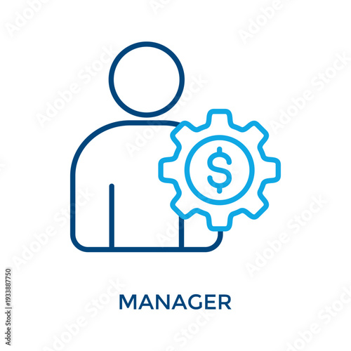 Manager Icon Outline Color Style. Vector Illustration For Graphic Design