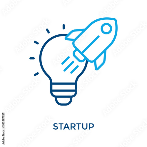Startup Icon Outline Color Style. Vector Illustration For Graphic Design