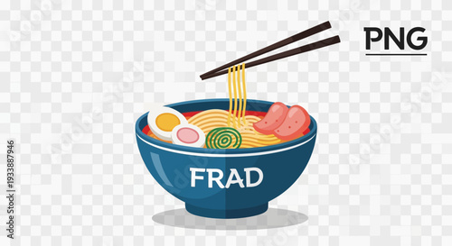 Delicious Ramen Bowl with Chopsticks and Ingredients