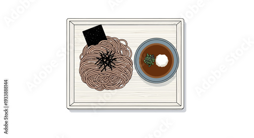Soba Noodles with Dipping Sauce and Seaweed