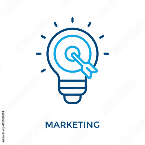 Marketing Icon Outline Color Style. Vector Illustration For Graphic Design