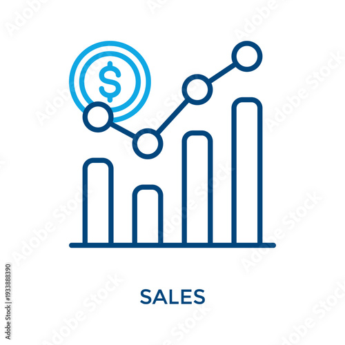 Sales Icon Outline Color Style. Vector Illustration For Graphic Design