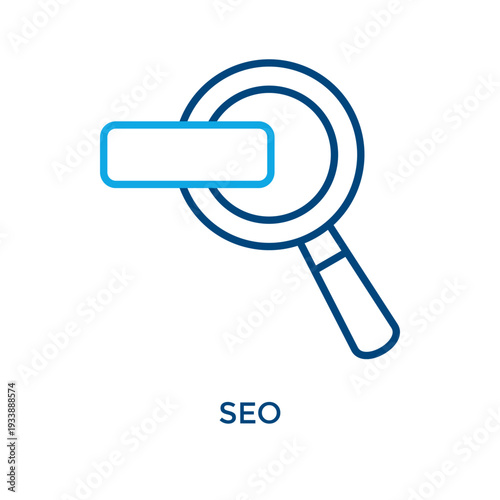 Seo Icon Outline Color Style. Vector Illustration For Graphic Design