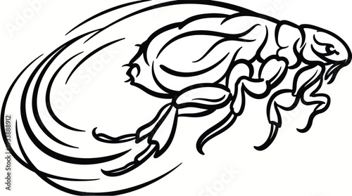 Stylized Illustration of a Flea in Motion.