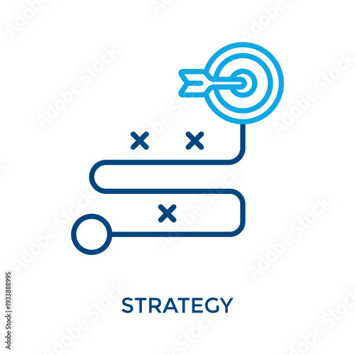Strategy Icon Outline Color Style. Vector Illustration For Graphic Design