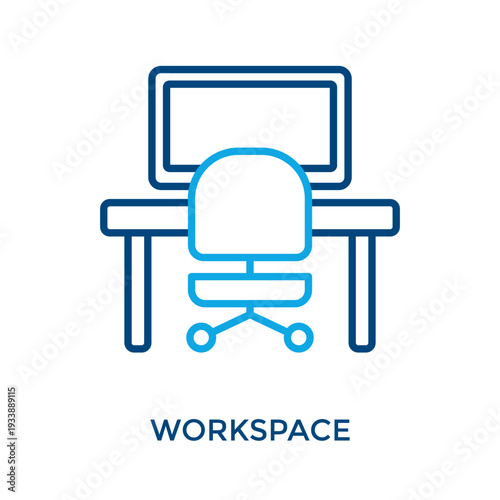 Workspace Icon Outline Color Style. Vector Illustration For Graphic Design