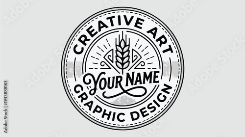 Vintage Circular Emblem for Graphic Design Business.