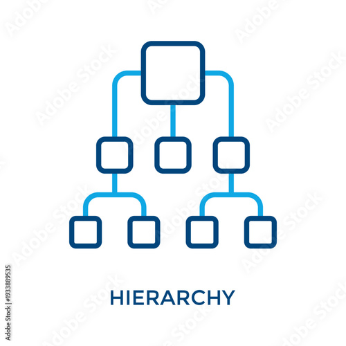 Hierarchy Icon Outline Color Style. Vector Illustration For Graphic Design