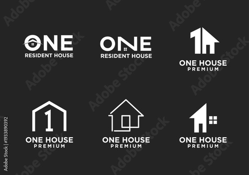 Collection of Modern One House and Resident House Logo Designs for Real Estate Branding