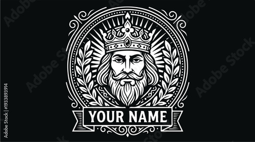 Kings Emblem with Crown and Laurel Wreath.