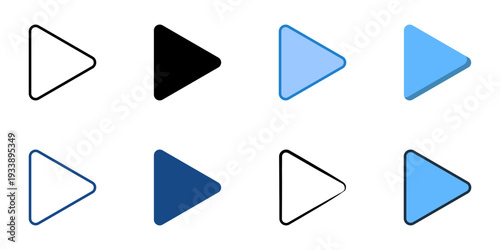 Video icons set multiple style collection. Editable stroke 
